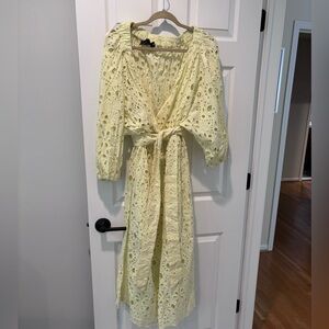 ASOS wrap dress in lemon